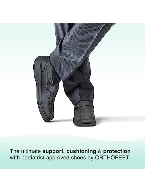 Orthofeet Plantar Fasciitis Pain Relief. Extended Widths. Orthopedic Diabetic Arthritis Men's Strap Shoes Lincoln Center