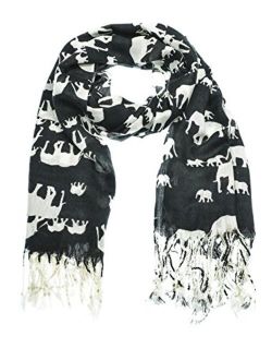 Hand By Hand Women's Animal Pashmina Scarf Wrap Elephant Shawl Wrap