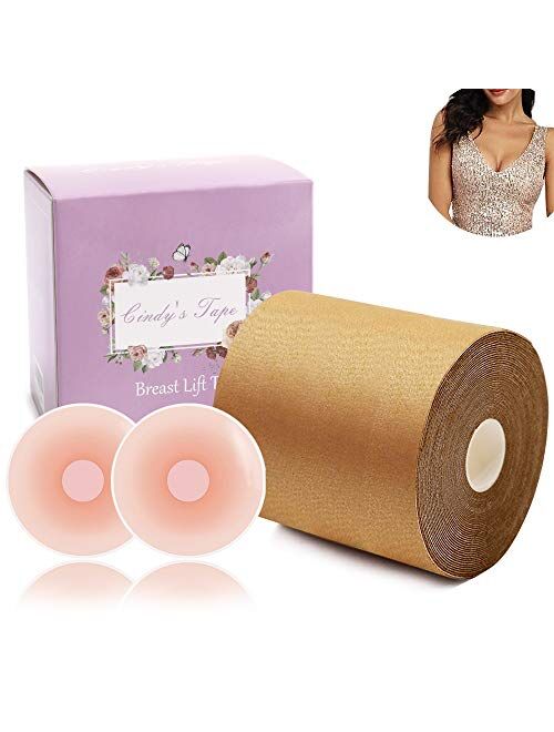 New Breast Lift Tape Nude Diy Breast Job for A-Dd and E Cup Big Large Size, Chest Supports Tape,Push Up Tape,Sweatproof Body Tape,Bra Tape, Foot Tape. Kim K's Trick, Bett