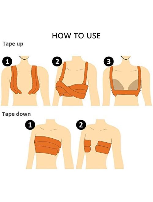 New Breast Lift Tape Nude Diy Breast Job for A-Dd and E Cup Big Large Size, Chest Supports Tape,Push Up Tape,Sweatproof Body Tape,Bra Tape, Foot Tape. Kim K's Trick, Bett