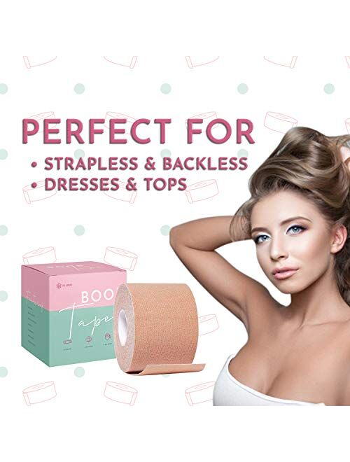 Breast Lift Tape for Lift & Fashion | Bra Alternative of Breasts | Achieve Lift and Push up in All Clothing, Fabric, Dress Types | Waterproof, Sweat-Proof, Invisible Unde