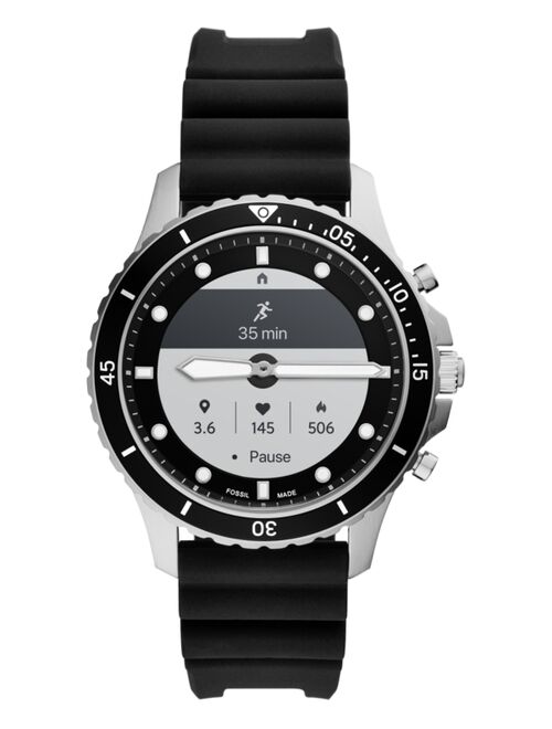 Fossil Men's FB-01 HR Black Silicone Strap Hybrid Smart Watch 42mm