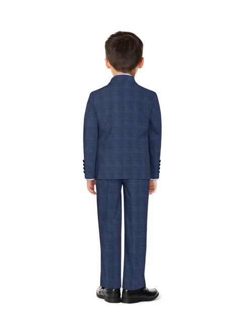 Calvin Klein Toddler Boys Stretch Textured Plaid Suit Set, 4-piece Set