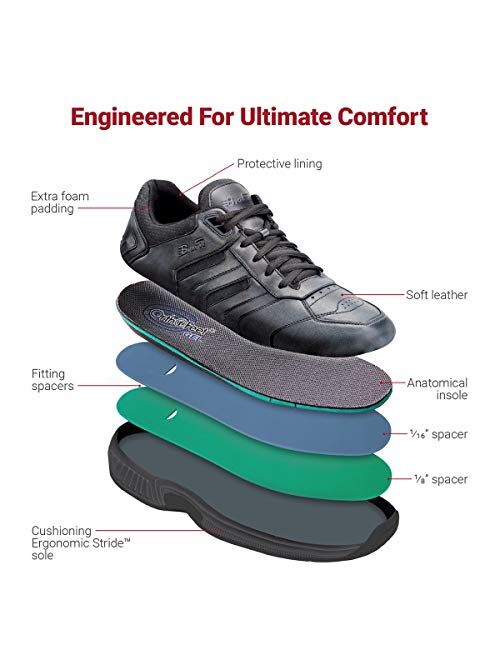 Orthofeet Proven Foot Heel and Foot Pain Relief. Extended Widths. Best Orthopedic Athletic Shoes Diabetic Men's Sneakers Pacific Palisades