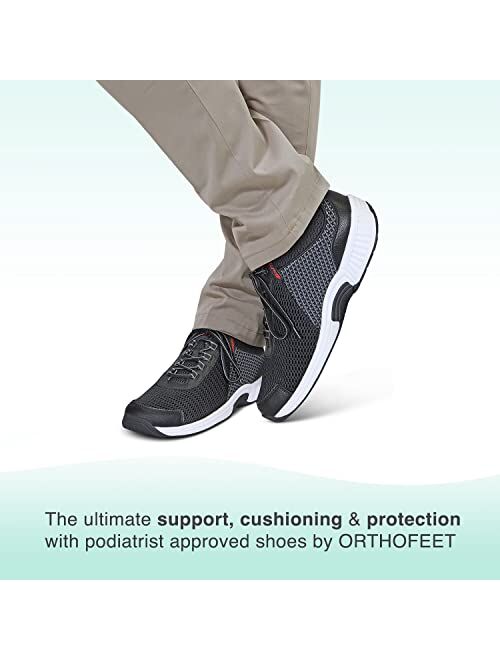 Orthofeet Proven Heel and Foot Pain Relief. Extended Widths. Best Orthopedic Plantar Fasciitis Diabetic Men’s Walking Shoes Sneakers Edgewater