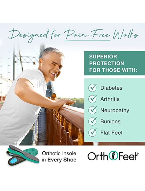 Orthofeet Proven Heel and Foot Pain Relief. Extended Widths. Best Orthopedic Plantar Fasciitis Diabetic Men’s Walking Shoes Sneakers Edgewater