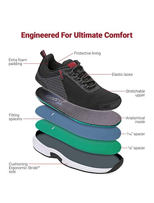 Orthofeet Proven Heel and Foot Pain Relief. Extended Widths. Best Orthopedic Plantar Fasciitis Diabetic Men’s Walking Shoes Sneakers Edgewater
