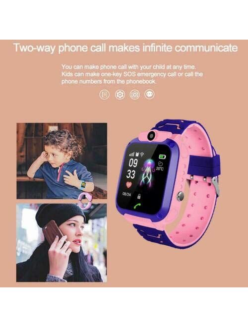 Smart Watch for Kids, Waterproof Touch Screen Smartwatch with Call Camera Games Music Player Recorder Alarm, Smart Phone Watch with Positioning for Girls Boys (Knight Blu