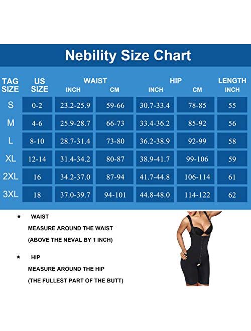 Nebility Women Waist Trainer Shapewear Tummy Control Bodysuit Open Bust Corset High Waist Thigh Slimmer Body Shaper