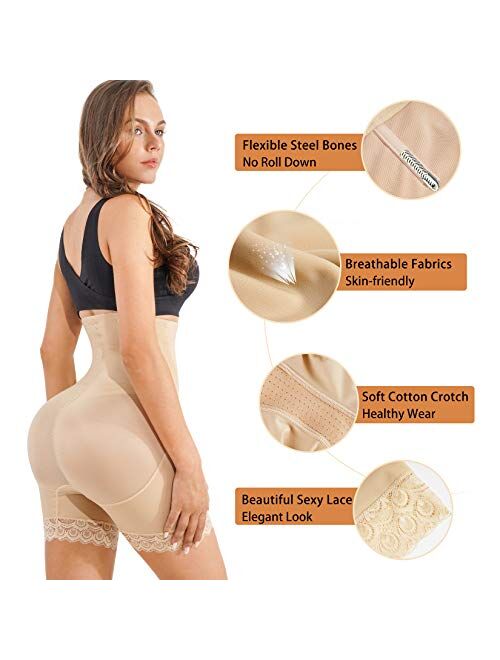 Nebility Waist Trainer for Women High Waist Tummy Control Panty Lace Butt Lifter Shapewear Slim Body Shaper Shorts