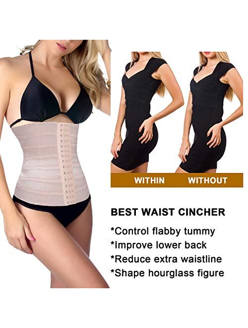 Nebility Women Waist Trainer Shapewear Tummy Control Waist Cincher Slim Body Shaper Workout Girdle Underbust Corset