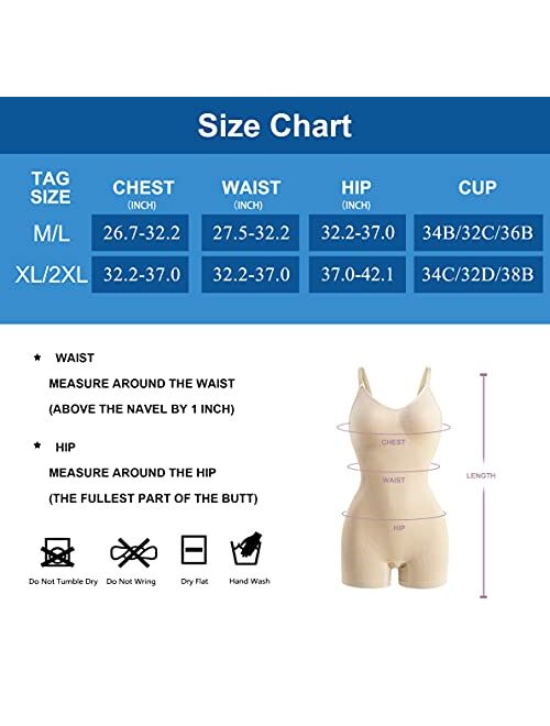 Nebility Women Waist Trainer Bodysuit Tops Slim Full Body Shapewear Seamless Sexy V Neck Leotard Stretchy Jumpsuit