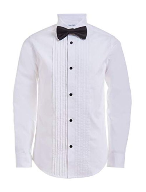 Calvin Klein Boys' Tuxedo Dress Shirt and Bow Tie Set