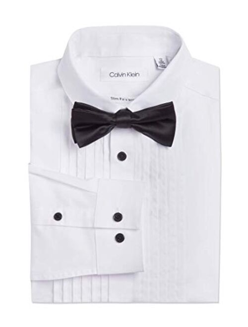 Calvin Klein Boys' Tuxedo Dress Shirt and Bow Tie Set