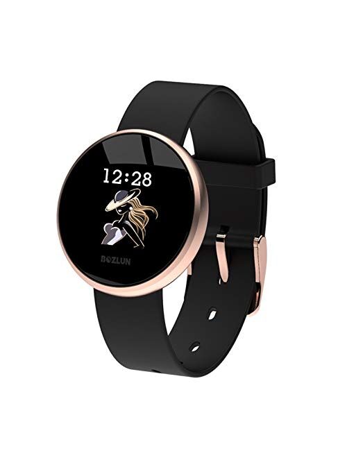 Lucakuins Women's Smart Watch Waterproof Color Touch Screen Fitness Tracker Watch with Health Tracking Sleep Monitor Call Reminder Remote Camera GPS Auto Wake Screen Digi