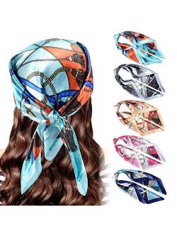Stlvoll 100% Silk Head Scarf for Women - 27" Hair Scarves Satin Head Scarf Bandanas Square Silk Hair Night Sleeping with Gift Packed