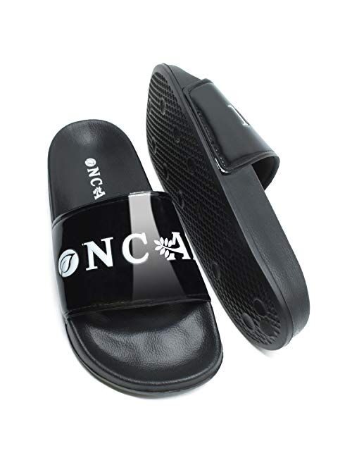ONCAI Womens-Slide-Sandals-Shower-Slippers-Flat-Slidders Fashionable Glitter Slip-on Girls Shower Sandals Casual Outdoor and Indoor Athletic Sandals 