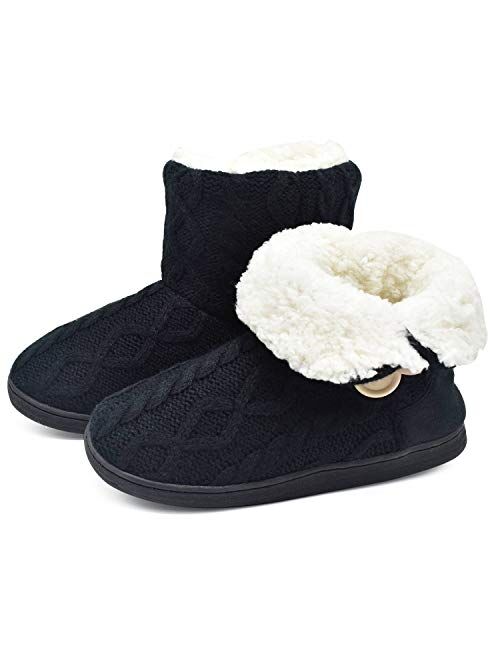 ONCAI Women's Slippers Comfort Knit Boots Winter Warm Outdoor Indoor Shoes