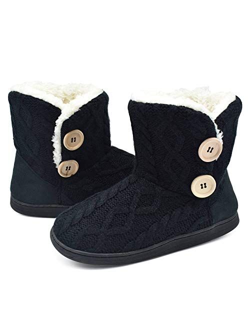 ONCAI Women's Slippers Comfort Knit Boots Winter Warm Outdoor Indoor Shoes