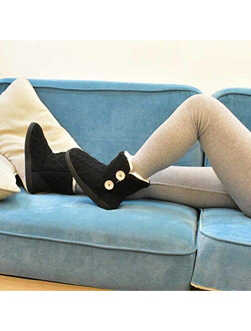 ONCAI Women's Slippers Comfort Knit Boots Winter Warm Outdoor Indoor Shoes