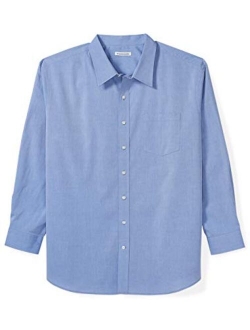 Men's Big & Tall Long-Sleeve Solid Casual Poplin Shirt fit by DXL