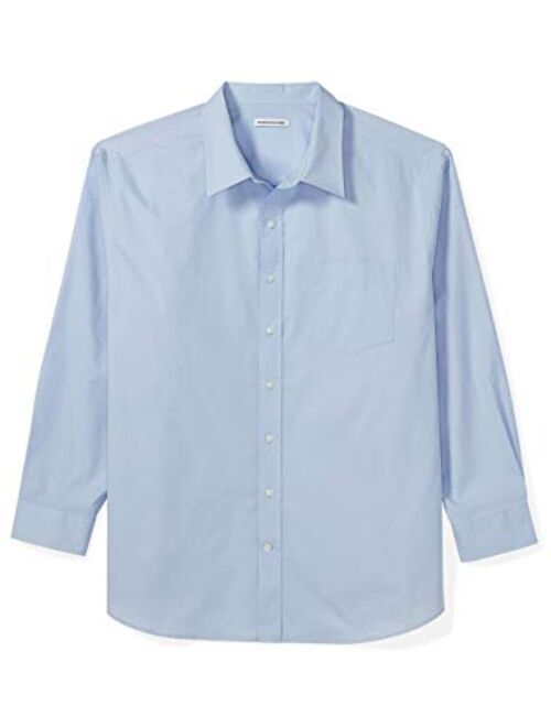 Amazon Essentials Men's Big & Tall Long-Sleeve Solid Casual Poplin Shirt fit by DXL