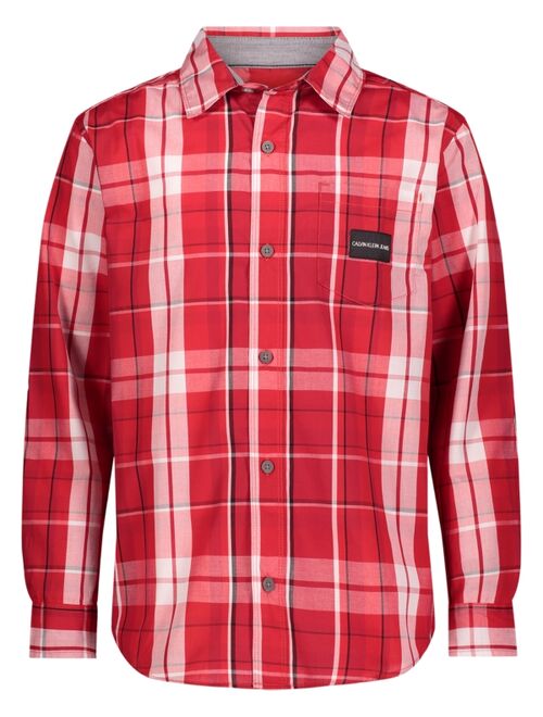 Calvin Klein Big Boys Plaid Long Sleeve Shirt
