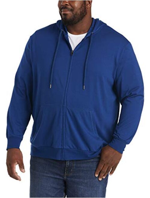 Amazon Essentials Men's Standard Big & Tall Lightweight Jersey Full-Zip Hoodie fit by DXL