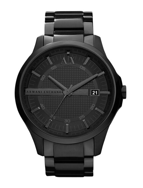 Armani Exchange Watch, Men's Black Ion Plated Stainless Steel Bracelet 46mm AX2104