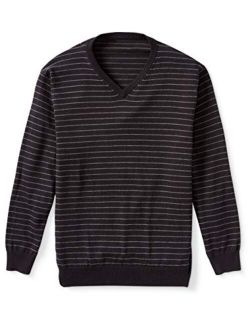 Men's V-Neck Stripe Sweater fit by DXL