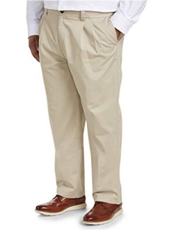 Men's Big & Tall Loose-fit Wrinkle-Resistant Pleated Chino Pant