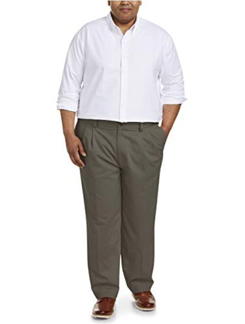 Amazon Essentials Men's Big & Tall Loose-fit Wrinkle-Resistant Pleated Chino Pant