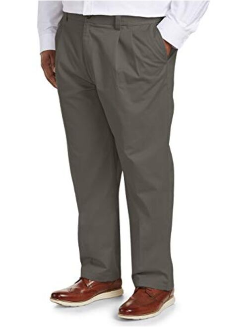 Amazon Essentials Men's Big & Tall Loose-fit Wrinkle-Resistant Pleated Chino Pant
