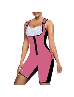 Womens Full Body Shapewear Sport Sweat Neoprene Suit,Waist Trainer Bodysuit with Adjustable Straps for Weight Loss