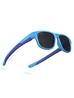 Kids Polarized Aviator Sunglasses TPEE Flexible Frame 100% UV Protection for Boys Girls Age 5-13
