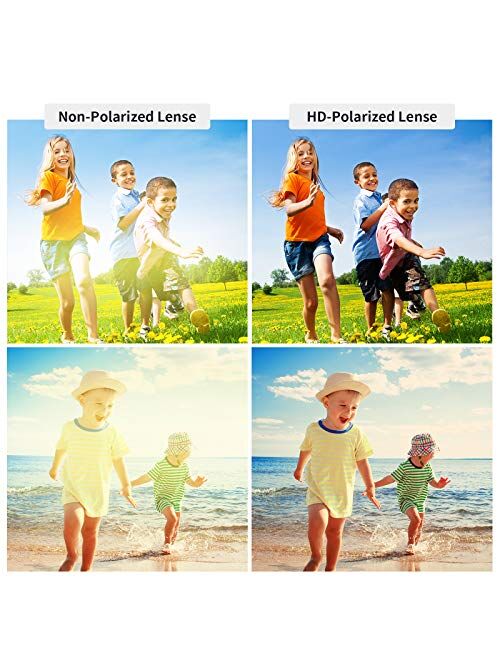 Kids Polarized Aviator Sunglasses TPEE Flexible Frame 100% UV Protection for Boys Girls Age 5-13