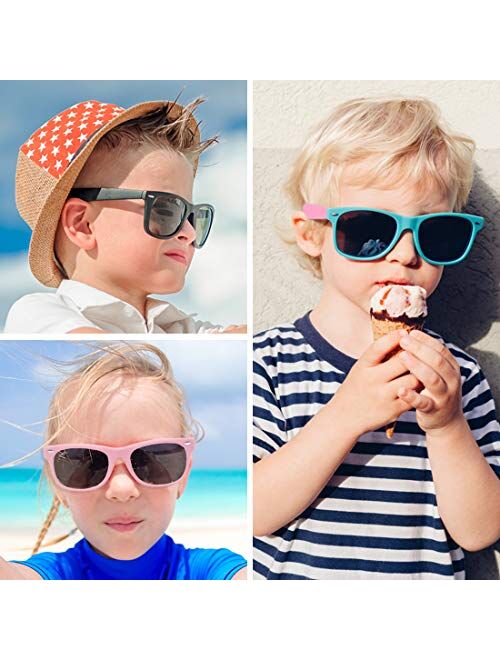 Outray Kids Polarized Sunglasses Silicon Flexible Frame for Boys Girls Age 3-12 100% UV Protection