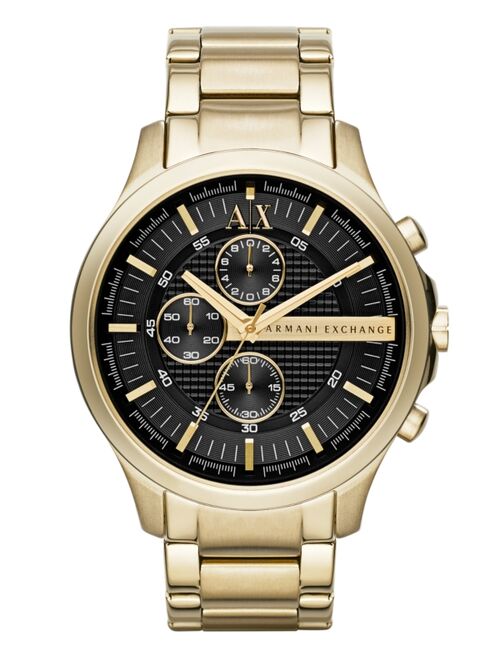 Armani Exchange Men's Gold-Tone Stainless Steel Bracelet Watch 46mm AX2137