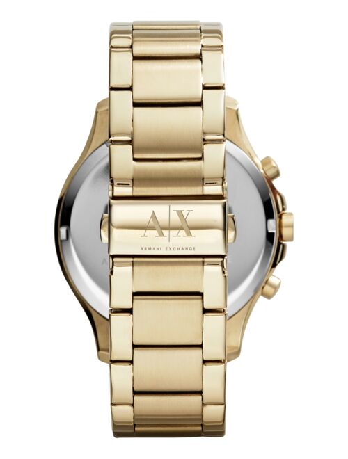 Armani Exchange Men's Gold-Tone Stainless Steel Bracelet Watch 46mm AX2137