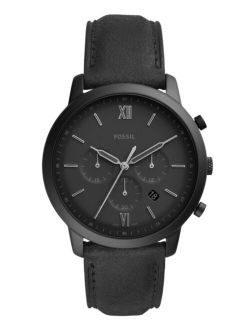 Men's Neutra Chronograph Black Leather Strap Watch 44mm