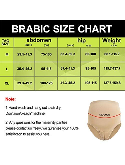 BRABIC Women’s Seamless Maternity Panties High Waisted Pregnancy Underwear Belly Support Briefs Over Bump 3 Pack