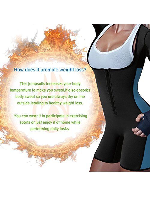 BRABIC Women’s Full Body Shaper Sport Sweat Neoprene Suit,Waist Trainer Bodysuit with Sleeves for Weight Loss