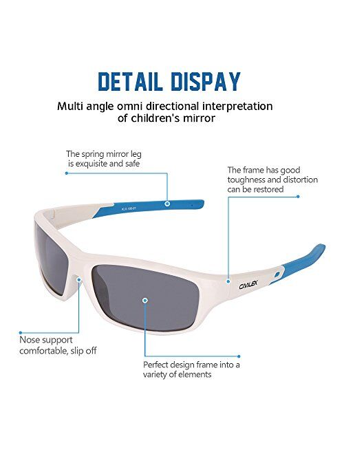 Details about   KDEAM Kids Sports Polarized Sunglasses Rubber Flexible Frame For Boys And Girls