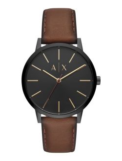 Men's Cayde Brown Leather Strap Watch 42mm