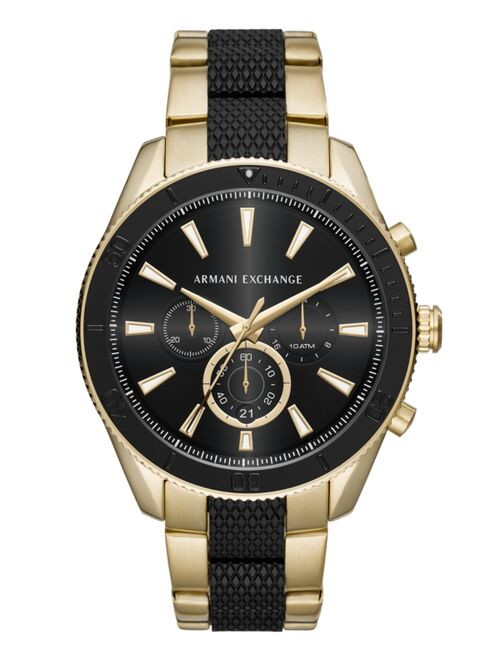 Armani Exchange Men's Chronograph Two-Tone Stainless Steel Bracelet Watch 46mm
