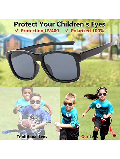 Toddler Baby Kids Sunglasses for Boys Girls Polarized UV Protection Flexible 1-3 for Sport Outdoor Baseball Party Favors