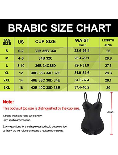 BRABIC Bodysuit Shapewear for Women Tummy Control Dress Backless Bodysuit Tops Body Shaper with Built-in Bra