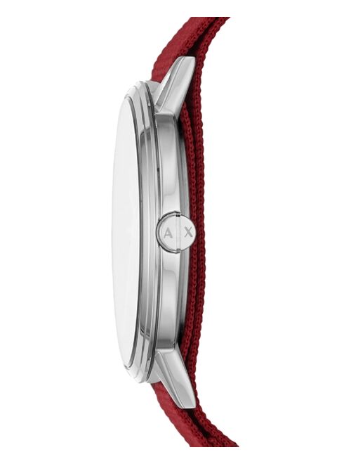 Armani Exchange Men's Cayde Red Nylon Strap Watch 42mm