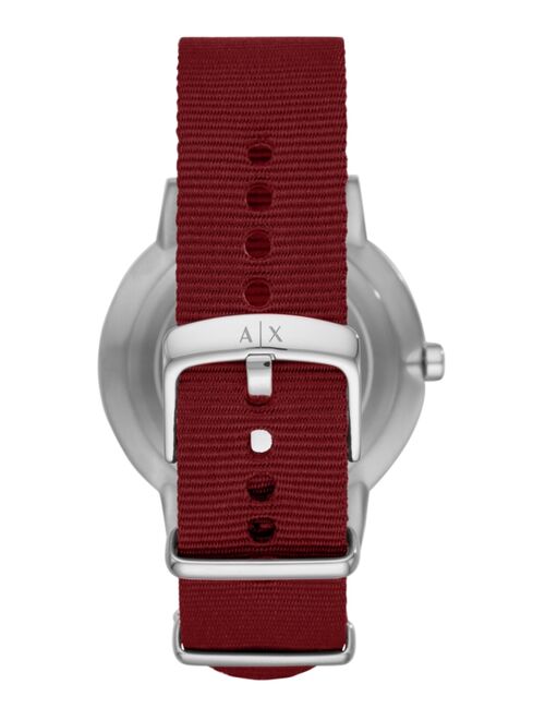 Armani Exchange Men's Cayde Red Nylon Strap Watch 42mm