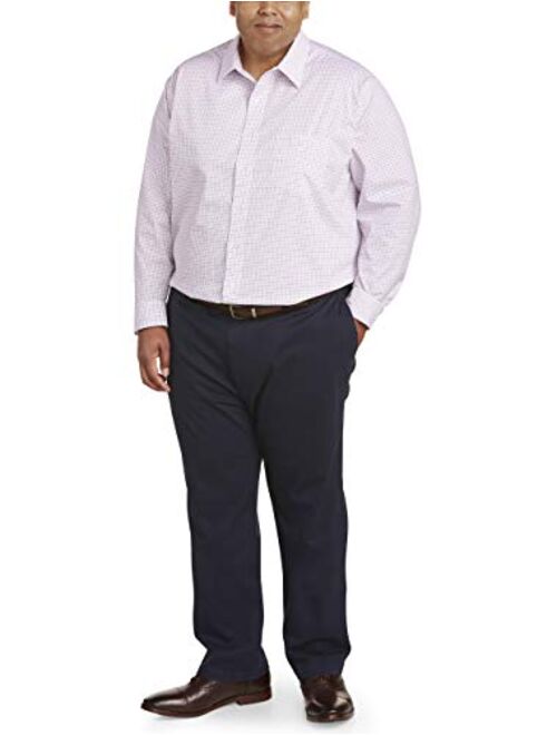 Amazon Essentials Men's Big & Tall Wrinkle-Resistant Long-Sleeve Pattern Dress Shirt fit by DXL